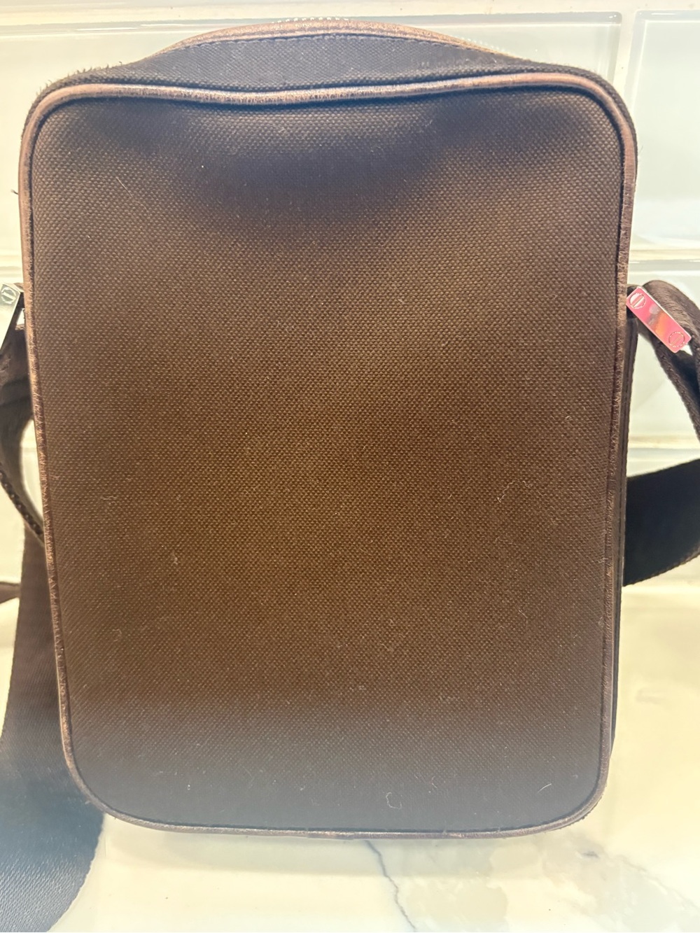 Cartier Brown Leather Men’s Crossbody Messenger Bag - Picture 3 of 3